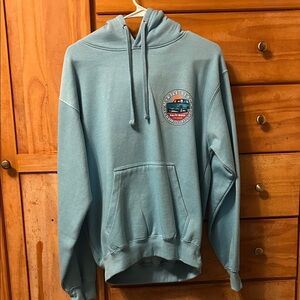 Coastal Blue Hoodie with Embroidered Patch